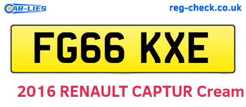 FG66KXE are the vehicle registration plates.