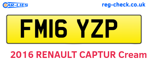 FM16YZP are the vehicle registration plates.