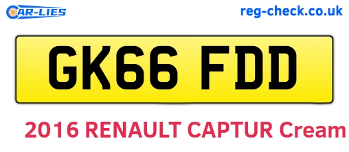 GK66FDD are the vehicle registration plates.
