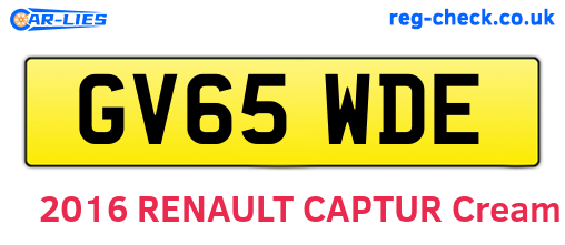 GV65WDE are the vehicle registration plates.