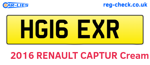 HG16EXR are the vehicle registration plates.