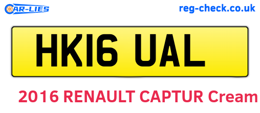 HK16UAL are the vehicle registration plates.