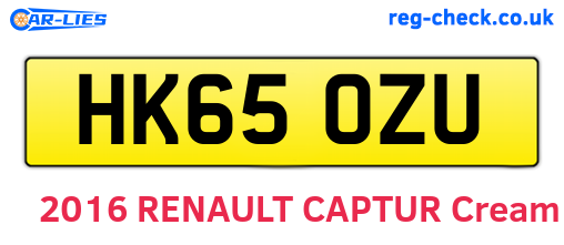 HK65OZU are the vehicle registration plates.