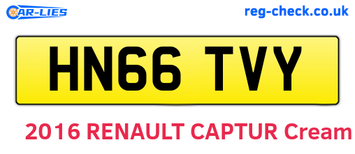 HN66TVY are the vehicle registration plates.
