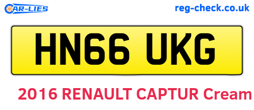 HN66UKG are the vehicle registration plates.