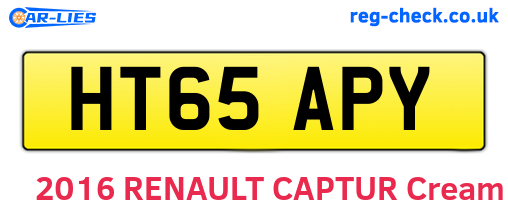 HT65APY are the vehicle registration plates.