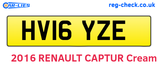 HV16YZE are the vehicle registration plates.