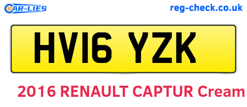HV16YZK are the vehicle registration plates.