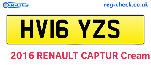 HV16YZS are the vehicle registration plates.