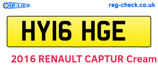 HY16HGE are the vehicle registration plates.