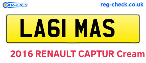LA61MAS are the vehicle registration plates.