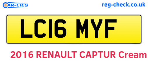 LC16MYF are the vehicle registration plates.
