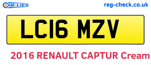 LC16MZV are the vehicle registration plates.