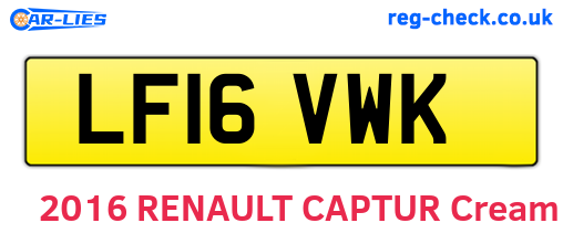 LF16VWK are the vehicle registration plates.