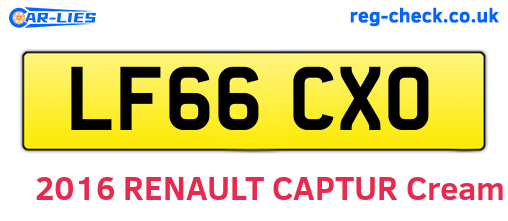 LF66CXO are the vehicle registration plates.