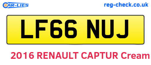 LF66NUJ are the vehicle registration plates.