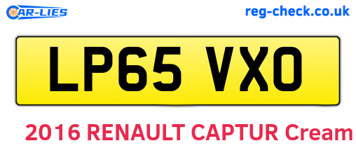 LP65VXO are the vehicle registration plates.