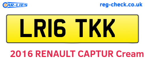 LR16TKK are the vehicle registration plates.
