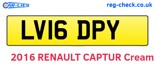 LV16DPY are the vehicle registration plates.