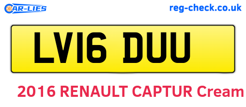 LV16DUU are the vehicle registration plates.