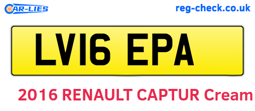 LV16EPA are the vehicle registration plates.