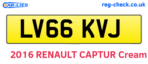 LV66KVJ are the vehicle registration plates.