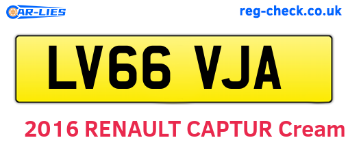 LV66VJA are the vehicle registration plates.
