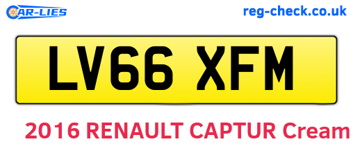 LV66XFM are the vehicle registration plates.