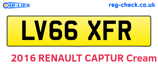 LV66XFR are the vehicle registration plates.