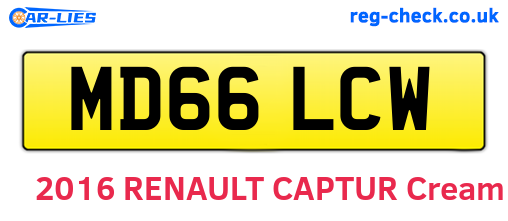 MD66LCW are the vehicle registration plates.