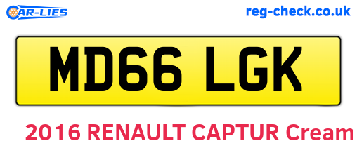 MD66LGK are the vehicle registration plates.