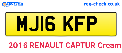 MJ16KFP are the vehicle registration plates.