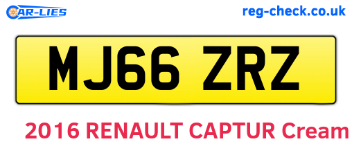 MJ66ZRZ are the vehicle registration plates.