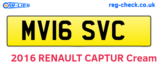 MV16SVC are the vehicle registration plates.