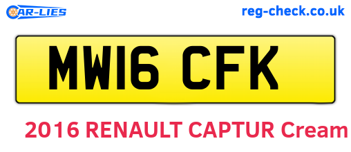 MW16CFK are the vehicle registration plates.