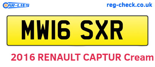 MW16SXR are the vehicle registration plates.