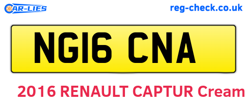 NG16CNA are the vehicle registration plates.
