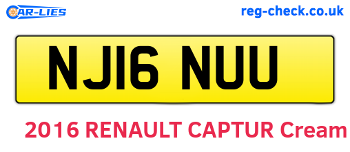 NJ16NUU are the vehicle registration plates.