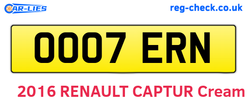 OO07ERN are the vehicle registration plates.