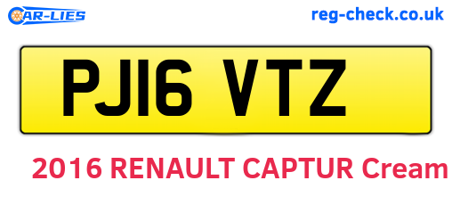 PJ16VTZ are the vehicle registration plates.
