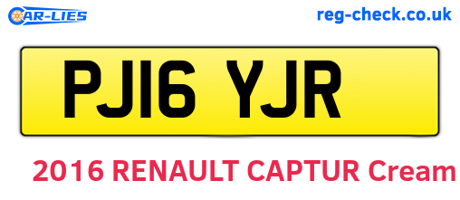PJ16YJR are the vehicle registration plates.
