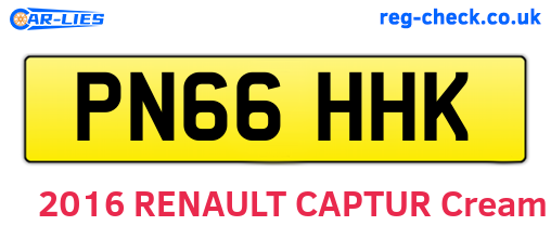 PN66HHK are the vehicle registration plates.