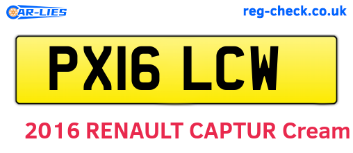 PX16LCW are the vehicle registration plates.