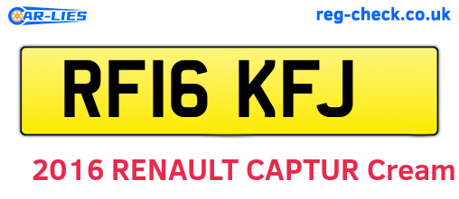 RF16KFJ are the vehicle registration plates.