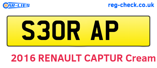 S30RAP are the vehicle registration plates.