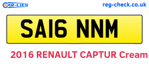 SA16NNM are the vehicle registration plates.
