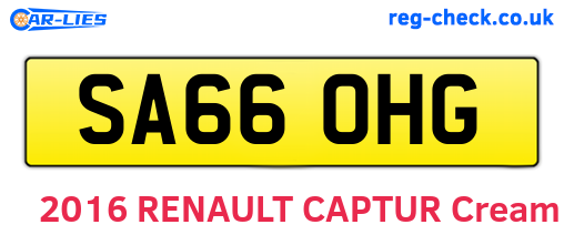 SA66OHG are the vehicle registration plates.