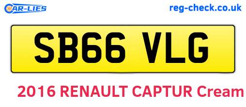 SB66VLG are the vehicle registration plates.