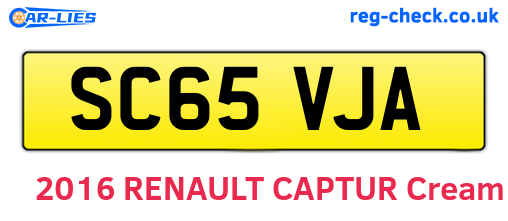SC65VJA are the vehicle registration plates.
