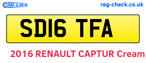 SD16TFA are the vehicle registration plates.